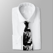 Schwarz-Weiß-Pop Tiger Krawatte (Gebunden)