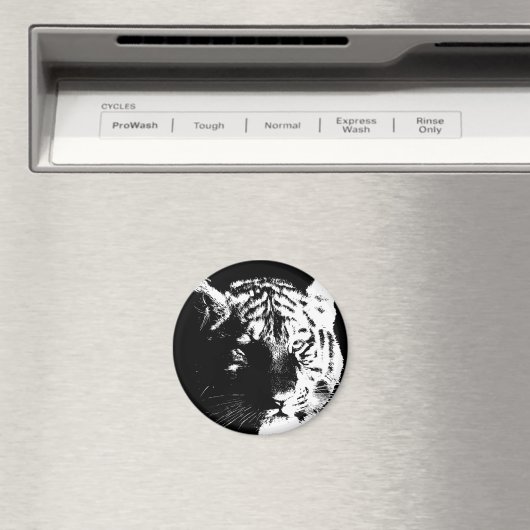 Schwarz-Weiß-Pop Tiger Magnet (In Situ (Geschirrspüler))