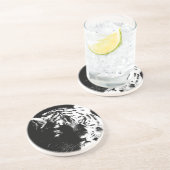 Schwarz-Weiß-Pop Tiger Untersetzer (Seite)