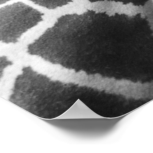 Schwarz-Weiß-Portrait einer Giraffe Poster (Ecke)