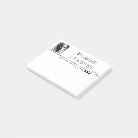 Schwarz-Weiß-Portrait in Pixelkunst Post-it Klebezettel (angewinkelt)