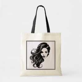 Schwarz-Weiß-Portrait Tote-Tasche Tragetasche