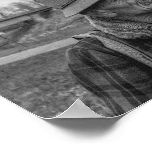 Schwarz-Weiß-Portrait von 1968 Poster (Ecke)