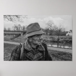 Schwarz-Weiß-Portrait von 1968 Poster