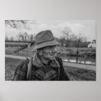 Schwarz-Weiß-Portrait von 1968 Poster