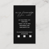 Schwarz-Weiß-Portrait-Vorlage für benutzerdefinier Visitenkarte (Rückseite)