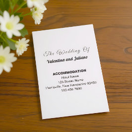 Schwarz-Weiß-Porträt-Hochzeitsunterkunft Begleitkarte