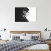 Schwarz-Weiß-Porträt schöner Frauenkunst Leinwanddruck (Insitu (Schlafzimmer))