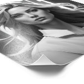 Schwarz-Weiß-Poster mit weiblichem Portrait Fotodruck (Ecke)