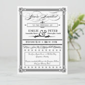 Schwarz-Weiß-Poster-Stil Einladung zur Hochzeit (Stehend Vorderseite)
