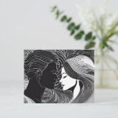 Schwarz-Weiß-Power der Liebe Postkarte (Stehend Vorderseite)