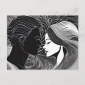 Schwarz-Weiß-Power der Liebe Postkarte (Vorderseite)
