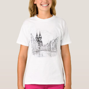 Schwarz-Weiß-Prag T-Shirt