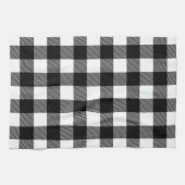 Schwarz-Weiß-Preppy-Buffalo-Karo Kariert Handtuch (Horizontal)