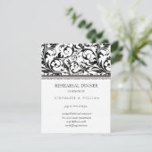 Schwarz-Weiß-Probe-Dinner-Karte Einladung (Stehend Vorderseite)