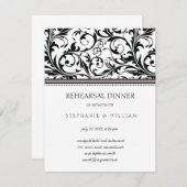 Schwarz-Weiß-Probe-Dinner-Karte Einladung (Vorne/Hinten)
