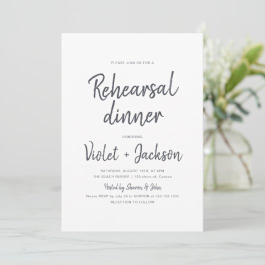 Schwarz-Weiß-Probe Einladung (Stehend Vorderseite)