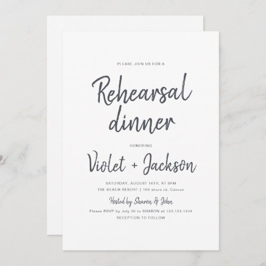 Schwarz-Weiß-Probe Einladung (Vorne/Hinten)