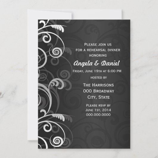 Schwarz-Weiß-Probe Einladung (Vorderseite)