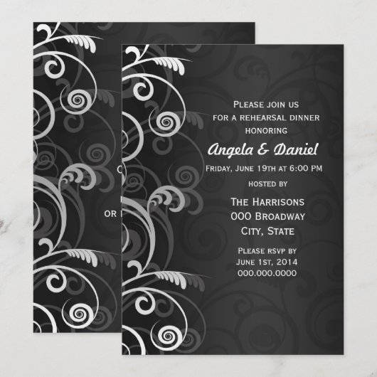 Schwarz-Weiß-Probe Einladung (Vorne/Hinten)