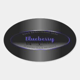 Schwarz-Weiß-Produktetiketten Schimmerblau Ovaler Aufkleber