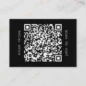 Schwarz-Weiß Professionell Minimales QR-Code  Visitenkarte (Rückseite)