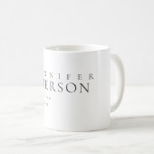 Schwarz weiß professionell minimalistisches modern kaffeetasse (VorderseiteRechts)