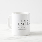 Schwarz weiß professionell minimalistisches modern kaffeetasse (Vorderseite Links)