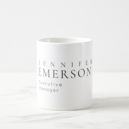 Schwarz weiß professionell minimalistisches modern kaffeetasse (Mittel)