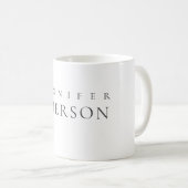 Schwarz weiß professionell minimalistisches modern kaffeetasse (VorderseiteRechts)