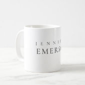 Schwarz weiß professionell minimalistisches modern kaffeetasse (Vorderseite Links)