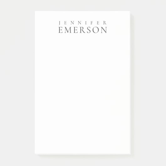 Schwarz weiß professionell minimalistisches modern post-it klebezettel (Vorderseite)