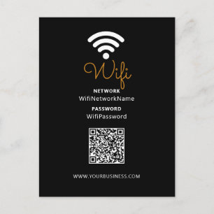 Schwarz-Weiß-Promotion-Geschäfts-WLAN-Passwort Postkarte