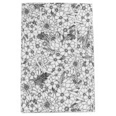 Schwarz-Weiß-Protea-Wildblume Mittlere Geschenktüte (Vorderseite)