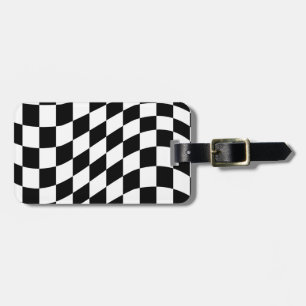 Schwarz-Weiß-Prüfbrett-Muster Gepäckmarke Gepäckanhänger