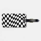 Schwarz-Weiß-Prüfbrett-Muster Gepäckmarke Gepäckanhänger (Rückseite horizontal)