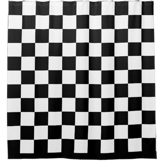 Schwarz-Weiß-Prüfmuster Duschvorhang (Vorderseite)