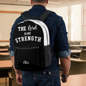 Schwarz-Weiß-Psalm 28:7 Der Herr ist Meine Stärke Bedruckter Rucksack