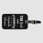 Schwarz-Weiß-Psalm 28:7 Der Herr ist Meine Stärke Gepäckanhänger (Vorderseite (Horizontal))