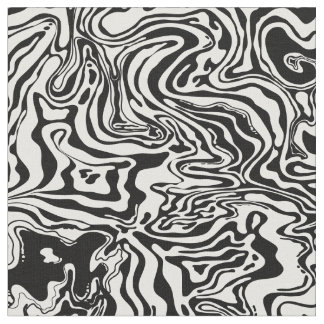 Schwarz-Weiß Psychedelic Öl Spill Tuch Stoff