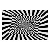 Schwarz-Weiß-Psychedelic-Schachbrett Poster (Vorderseite)