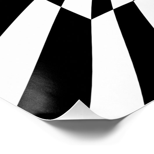 Schwarz-Weiß-Psychedelic-Schachbrett Poster (Ecke)