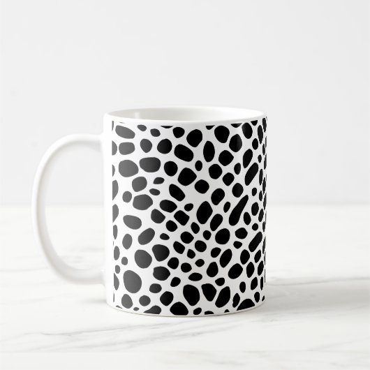 Schwarz-Weiß-Psychedelic-Skin-Muster Kaffeetasse (Links)