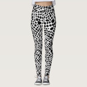 Schwarz-Weiß-Psychedelic-Skin-Muster Leggings (Vorderseite)
