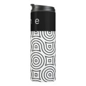 Schwarz-Weiß-Psychedelic-Waves Thermosbecher (Nach rechts gedreht)