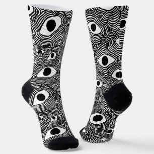 Schwarz-Weiß-psychedelisches Design  Socken