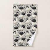 Schwarz-Weiß-Pumpkin-Falldesign Badhandtuch Set (Handtuch)