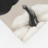 Schwarz-Weiß-Pumpkin-Falldesign Fleecedecke (Ecke)