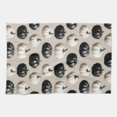 Schwarz-Weiß-Pumpkin-Falldesign Geschirrtuch (Horizontal)