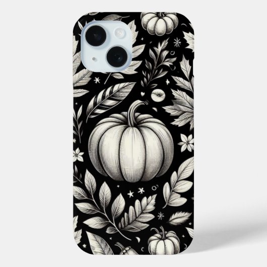 Schwarz-Weiß-Pumpkins Case-Mate iPhone Hülle (Rückseite)